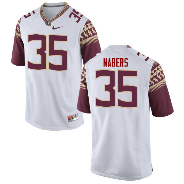Men #35 Gabe Nabers Florida State Seminoles College Football Jerseys-White - Click Image to Close